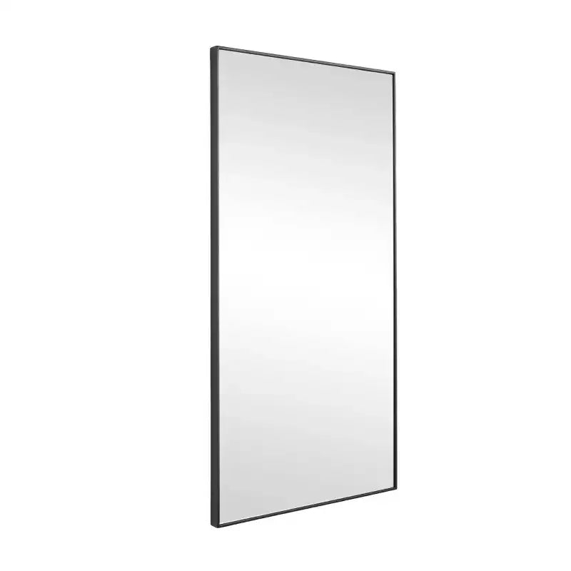 Miroir mural rectangulaire en bois – Noir / Or / Blanc