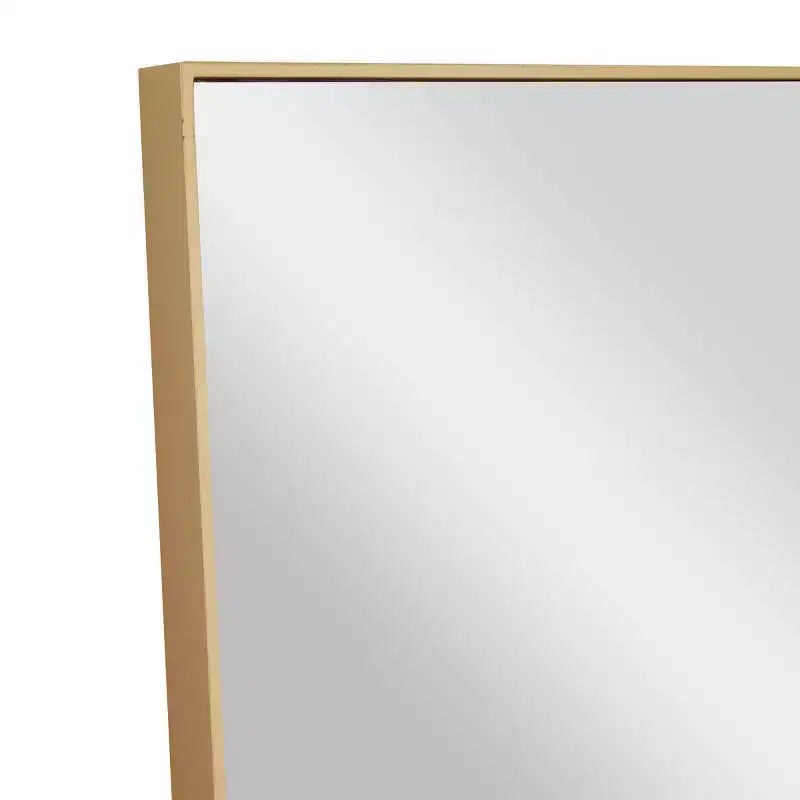 Miroir mural rectangulaire en bois – Noir / Or / Blanc