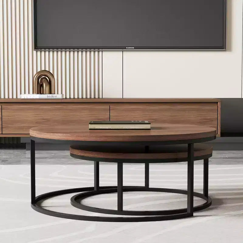 Tables gigognes (ensemble de 2) – Noyer
