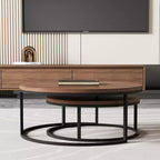 Tables gigognes (ensemble de 2) – Noyer