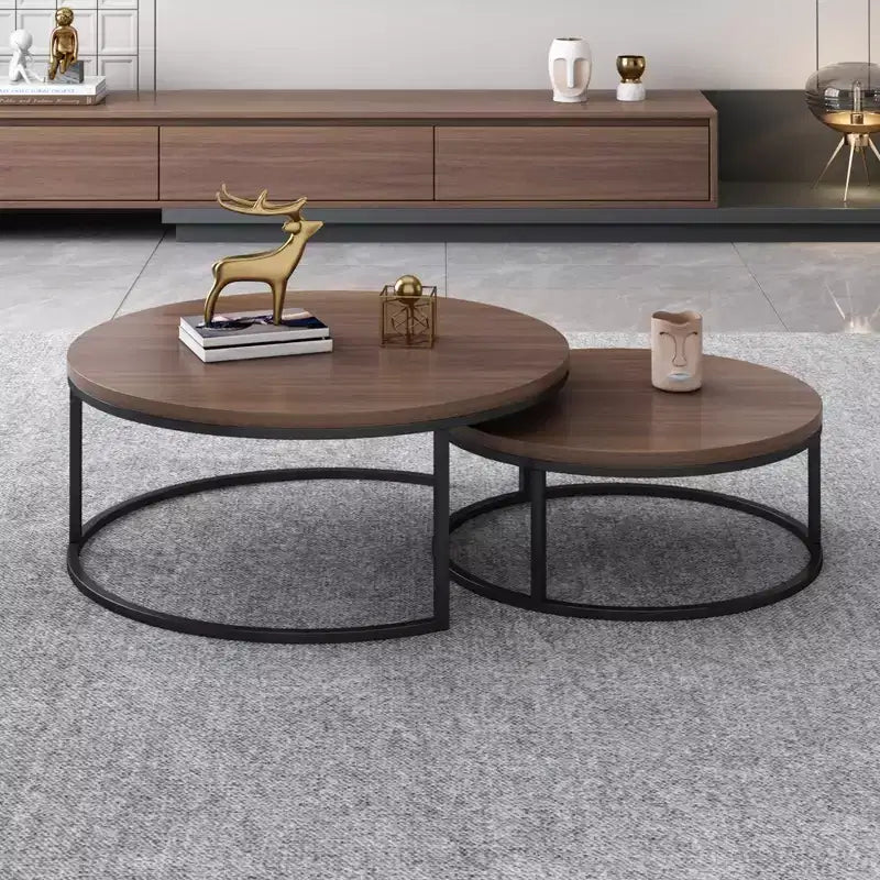 Tables gigognes (ensemble de 2) – Noyer