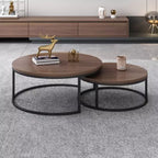 Tables gigognes (ensemble de 2) – Noyer