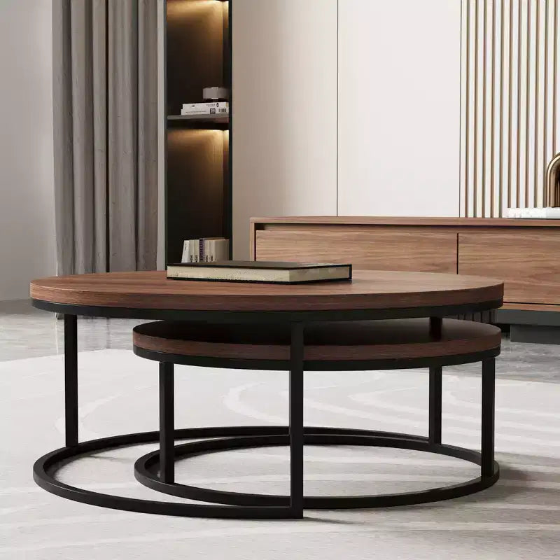 Tables gigognes (ensemble de 2) – Noyer