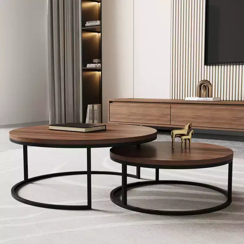 Tables gigognes (ensemble de 2) – Noyer