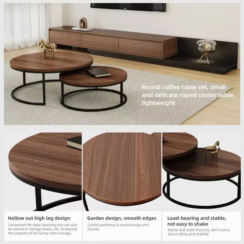 Tables gigognes (ensemble de 2) – Noyer