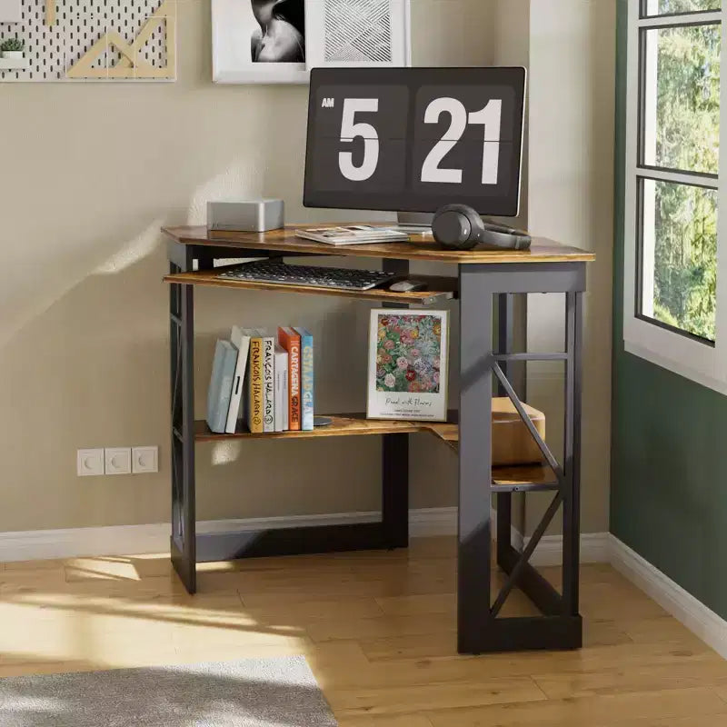 Bureau d'angle pour ordinateur avec station de recharge – Plusieurs coloris, 1 personne