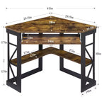 Bureau d'angle pour ordinateur avec station de recharge – Plusieurs coloris, 1 personne