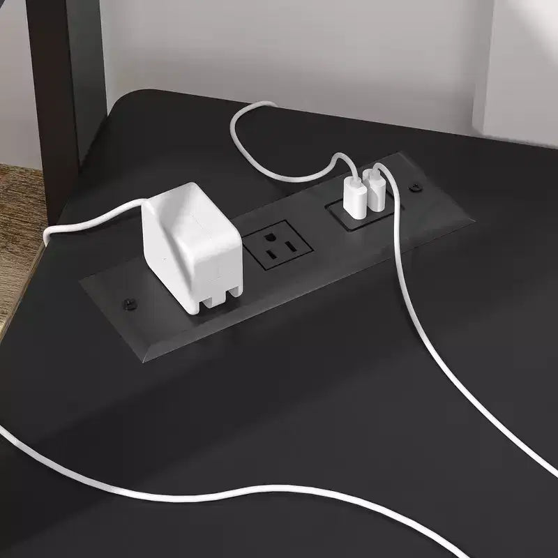 Bureau d'angle pour ordinateur avec station de recharge – Plusieurs coloris, 1 personne