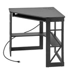 Bureau d'angle pour ordinateur avec station de recharge – Plusieurs coloris, 1 personne