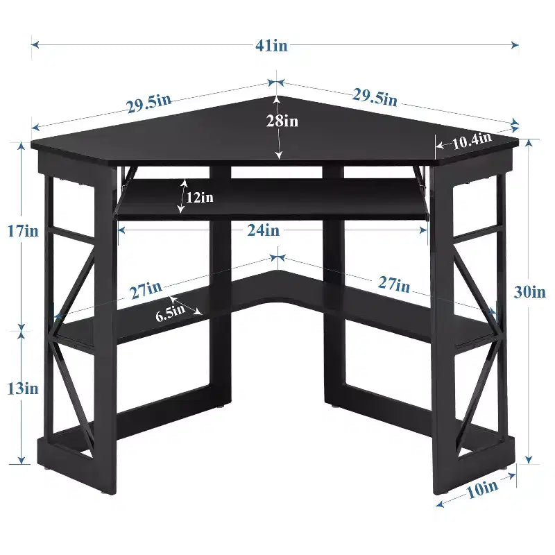 Bureau d'angle pour ordinateur avec station de recharge – Plusieurs coloris, 1 personne