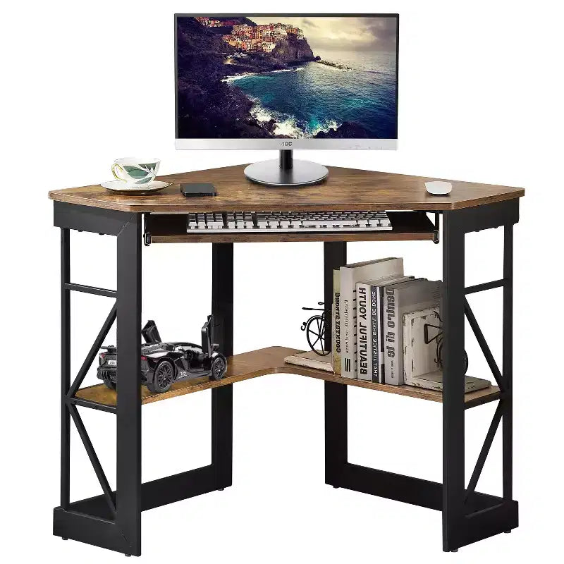 Bureau d'angle pour ordinateur avec station de recharge – Plusieurs coloris, 1 personne