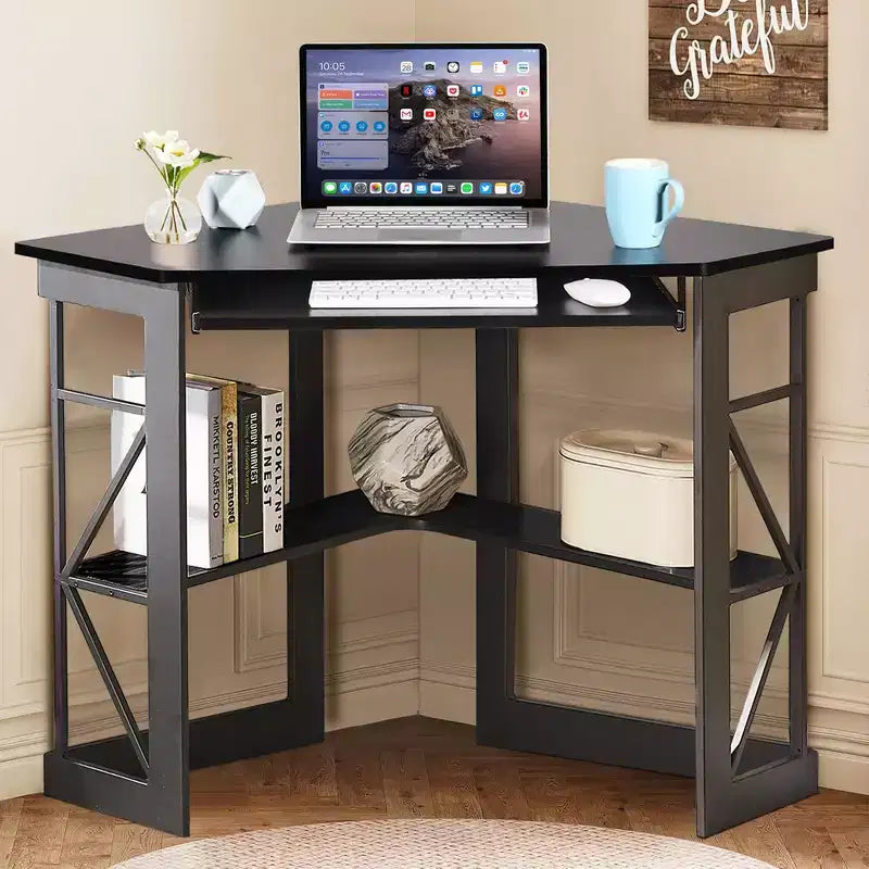 Bureau d'angle pour ordinateur avec station de recharge – Plusieurs coloris, 1 personne