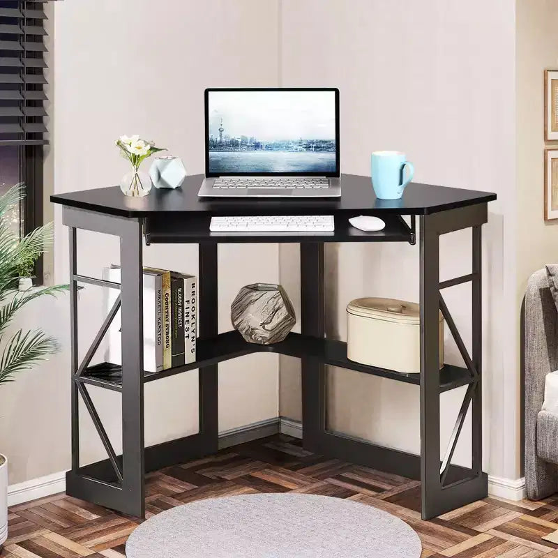 Bureau d'angle pour ordinateur avec station de recharge – Plusieurs coloris, 1 personne