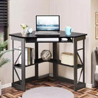 Bureau d'angle pour ordinateur avec station de recharge – Plusieurs coloris, 1 personne