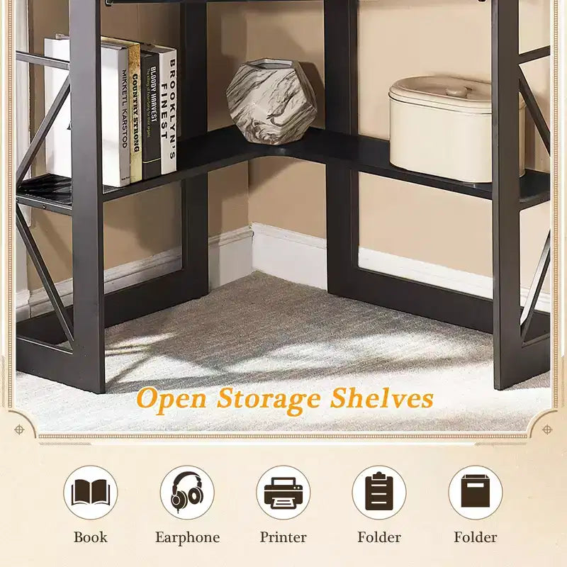 Bureau d'angle pour ordinateur avec station de recharge – Plusieurs coloris, 1 personne