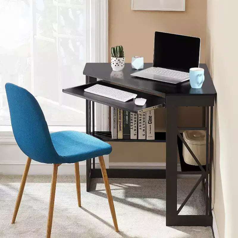 Bureau d'angle pour ordinateur avec station de recharge – Plusieurs coloris, 1 personne