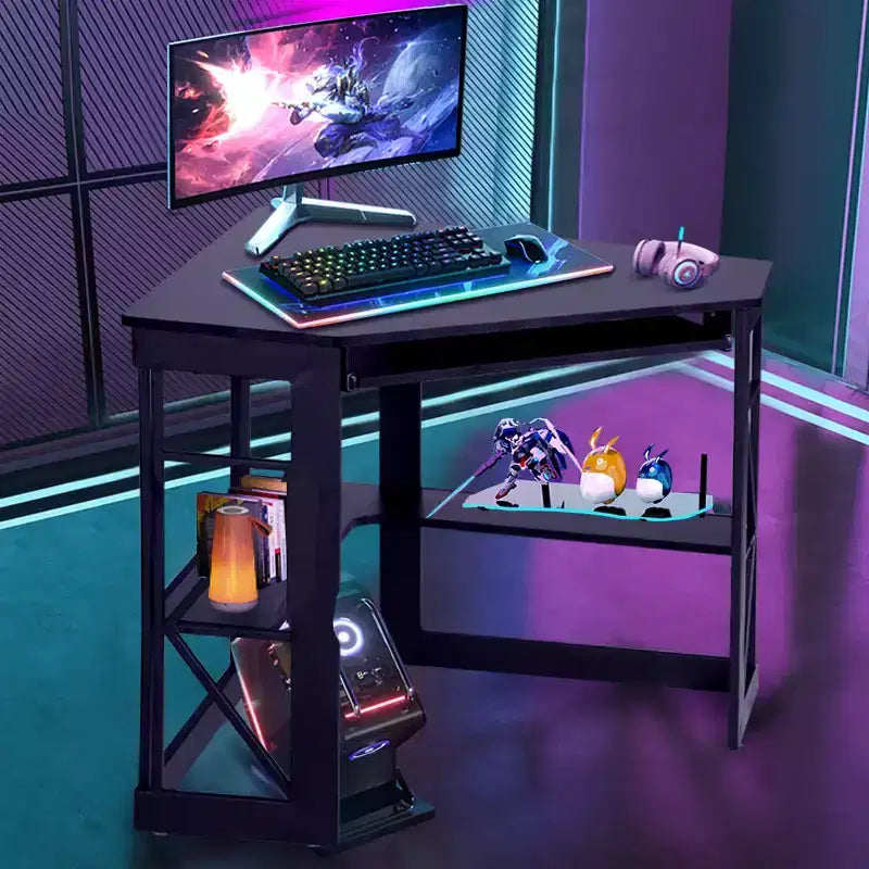 Bureau d'angle pour ordinateur avec station de recharge – Plusieurs coloris, 1 personne