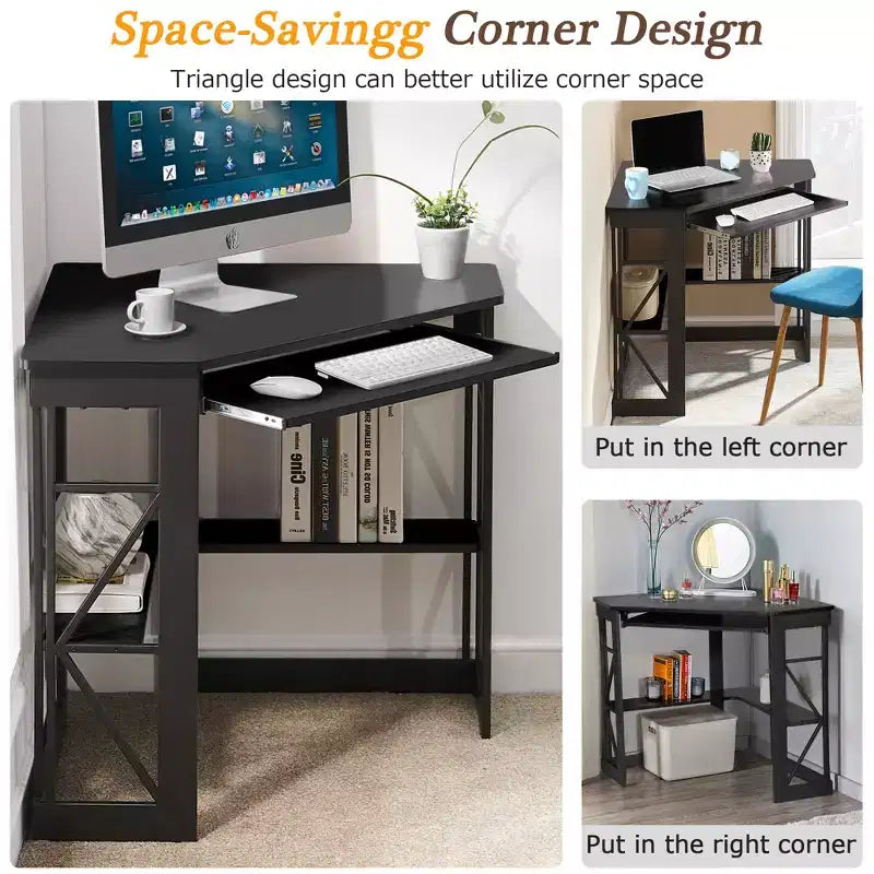 Bureau d'angle pour ordinateur avec station de recharge – Plusieurs coloris, 1 personne