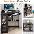 Bureau d'angle pour ordinateur avec station de recharge – Plusieurs coloris, 1 personne