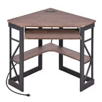 Bureau d'angle pour ordinateur avec station de recharge – Plusieurs coloris, 1 personne