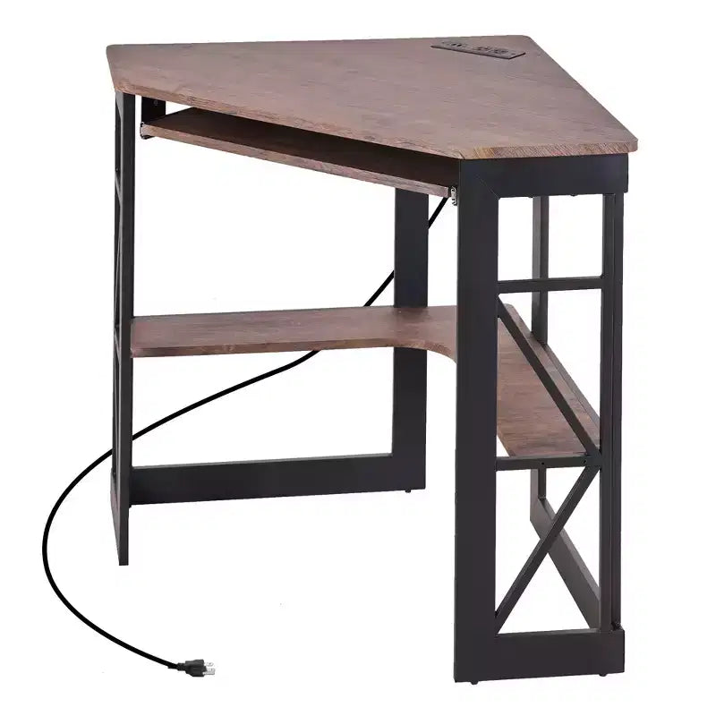 Bureau d'angle pour ordinateur avec station de recharge – Plusieurs coloris, 1 personne