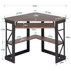 Bureau d'angle pour ordinateur avec station de recharge – Plusieurs coloris, 1 personne