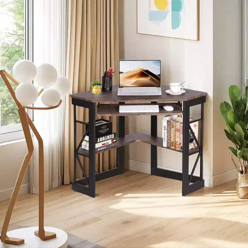 Bureau d'angle pour ordinateur avec station de recharge – Plusieurs coloris, 1 personne
