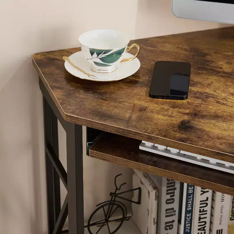 Bureau d'angle pour ordinateur avec station de recharge – Plusieurs coloris, 1 personne