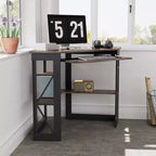 Bureau d'angle pour ordinateur avec station de recharge – Plusieurs coloris, 1 personne