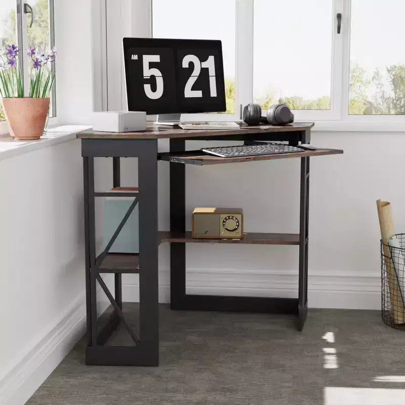 Bureau d'angle pour ordinateur avec station de recharge – Plusieurs coloris, 1 personne
