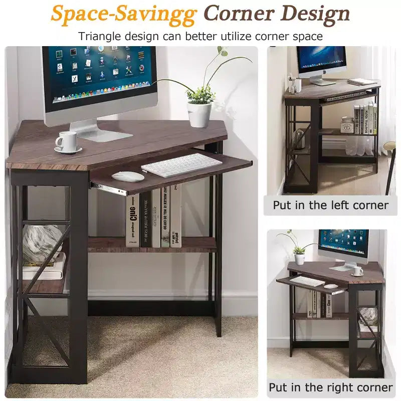 Bureau d'angle pour ordinateur avec station de recharge – Plusieurs coloris, 1 personne
