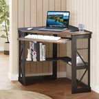 Bureau d'angle pour ordinateur avec station de recharge – Plusieurs coloris, 1 personne