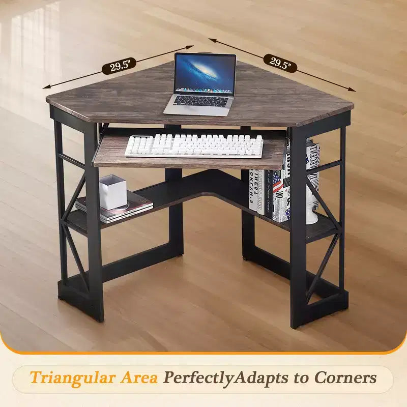 Bureau d'angle pour ordinateur avec station de recharge – Plusieurs coloris, 1 personne