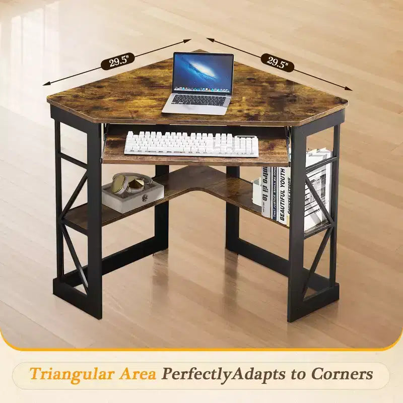 Bureau d'angle pour ordinateur avec station de recharge – Plusieurs coloris, 1 personne