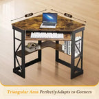 Bureau d'angle pour ordinateur avec station de recharge – Plusieurs coloris, 1 personne
