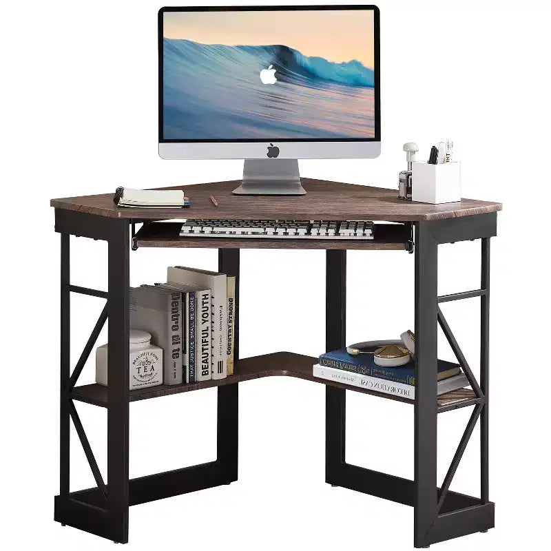 Bureau d'angle pour ordinateur avec station de recharge – Plusieurs coloris, 1 personne