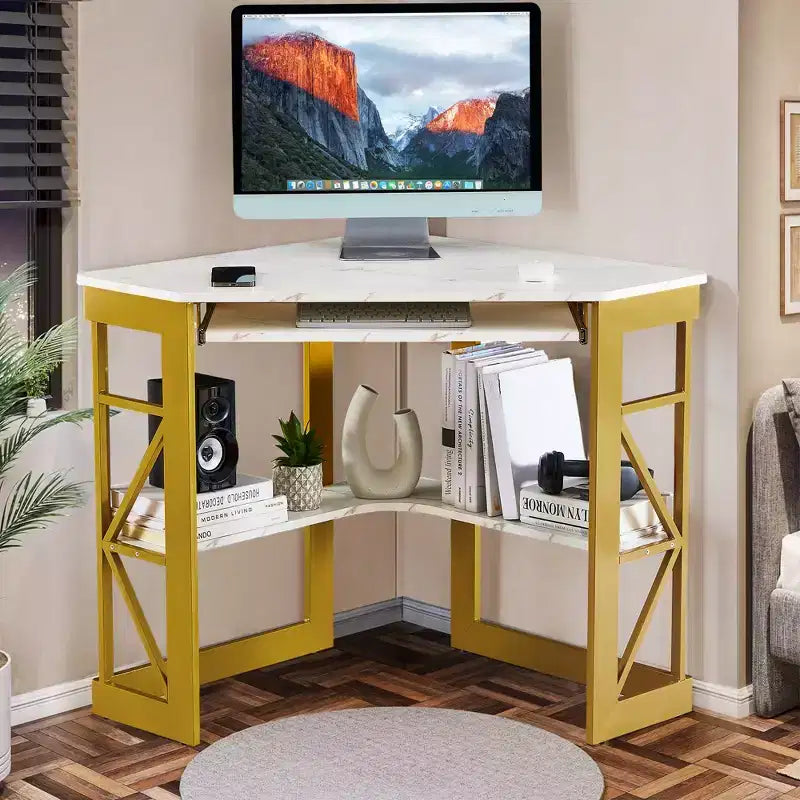 Bureau d'angle pour ordinateur avec station de recharge – Plusieurs coloris, 1 personne