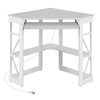 Bureau d'angle pour ordinateur avec station de recharge – Plusieurs coloris, 1 personne