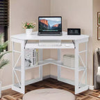 Bureau d'angle pour ordinateur avec station de recharge – Plusieurs coloris, 1 personne