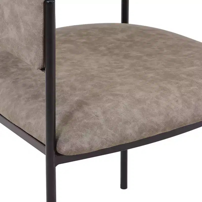 Chaises de salle à manger rembourrées (lot de 2) – Marron clair / Taupe / Blanc, 2 places