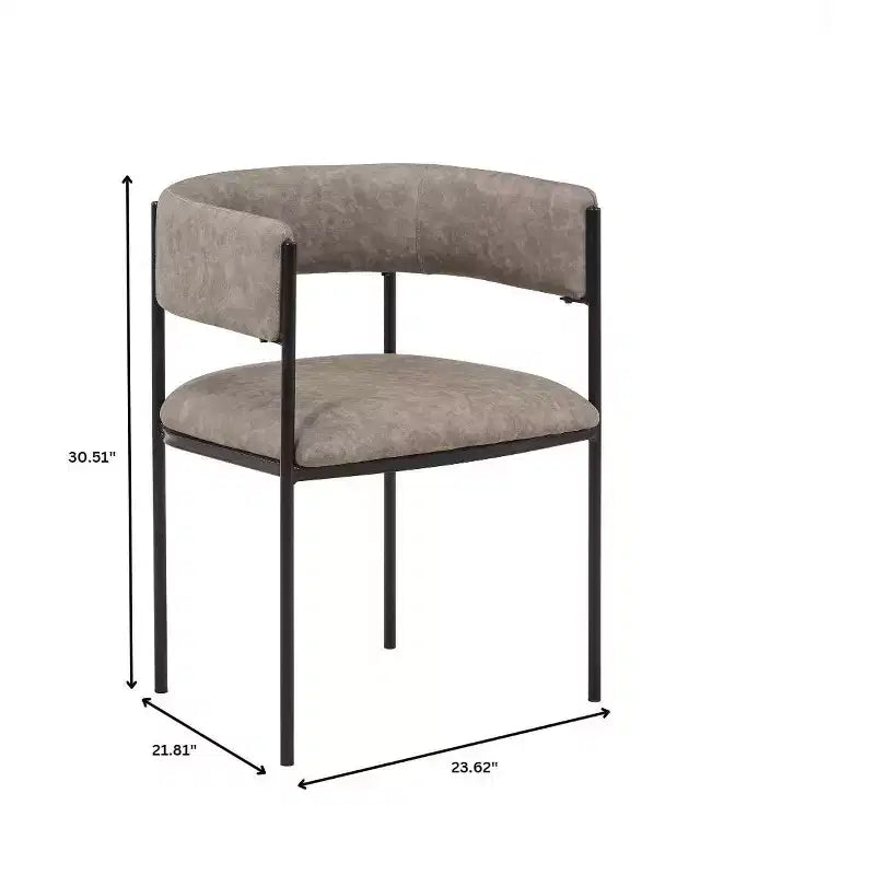 Chaises de salle à manger rembourrées (lot de 2) – Marron clair / Taupe / Blanc, 2 places