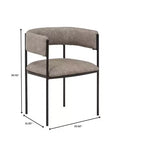 Chaises de salle à manger rembourrées (lot de 2) – Marron clair / Taupe / Blanc, 2 places