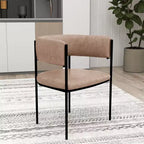 Chaises de salle à manger rembourrées (lot de 2) – Marron clair / Taupe / Blanc, 2 places