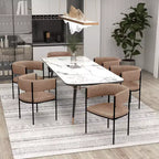 Chaises de salle à manger rembourrées (lot de 2) – Marron clair / Taupe / Blanc, 2 places