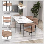 Chaises de salle à manger rembourrées (lot de 2) – Marron clair / Taupe / Blanc, 2 places