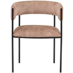 Chaises de salle à manger rembourrées (lot de 2) – Marron clair / Taupe / Blanc, 2 places