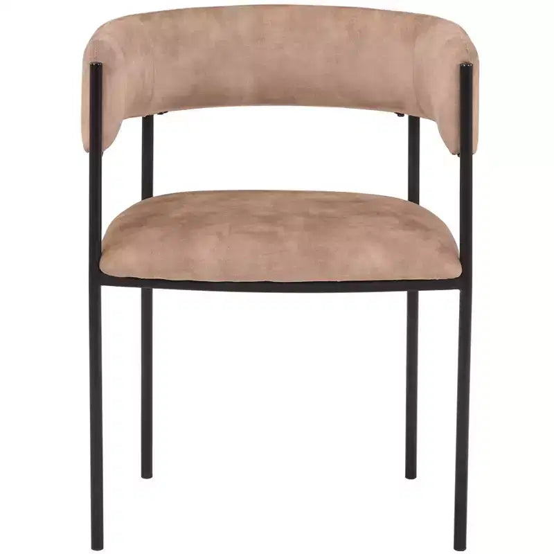 Chaises de salle à manger rembourrées (lot de 2) – Marron clair / Taupe / Blanc, 2 places