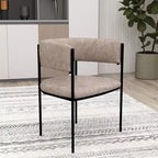 Chaises de salle à manger rembourrées (lot de 2) – Marron clair / Taupe / Blanc, 2 places