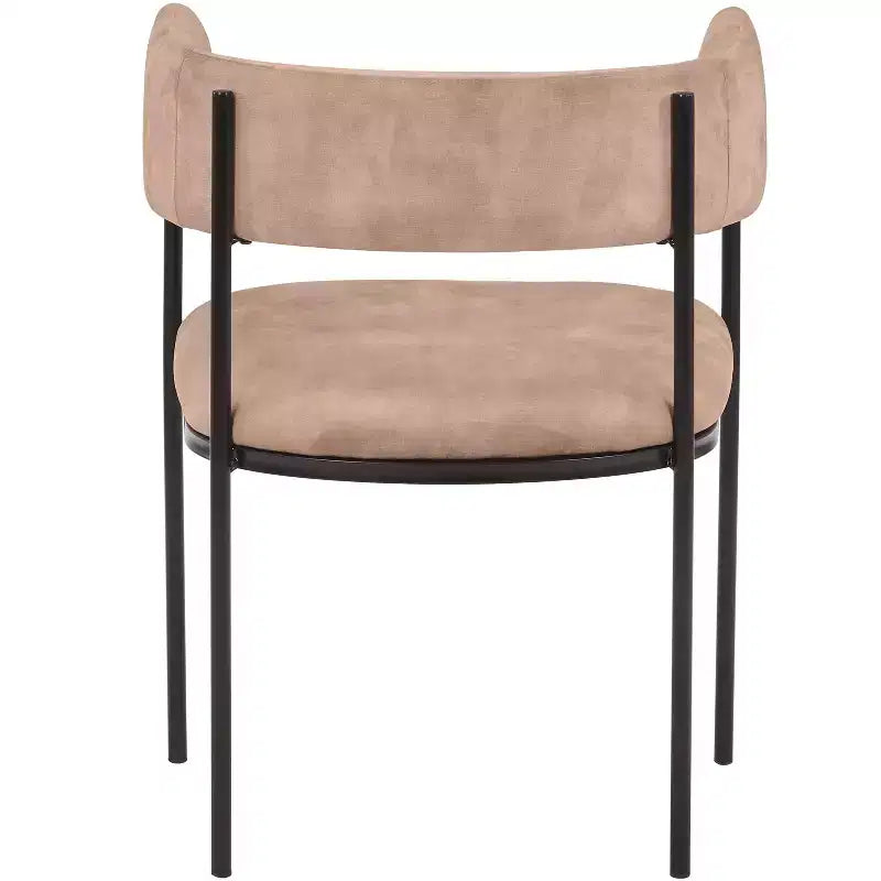 Chaises de salle à manger rembourrées (lot de 2) – Marron clair / Taupe / Blanc, 2 places