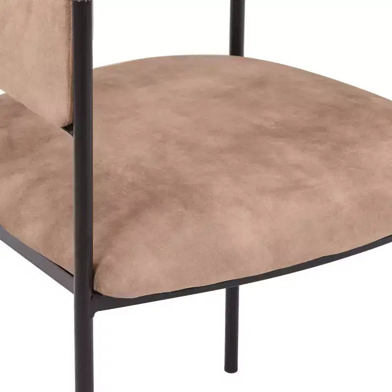 Chaises de salle à manger rembourrées (lot de 2) – Marron clair / Taupe / Blanc, 2 places